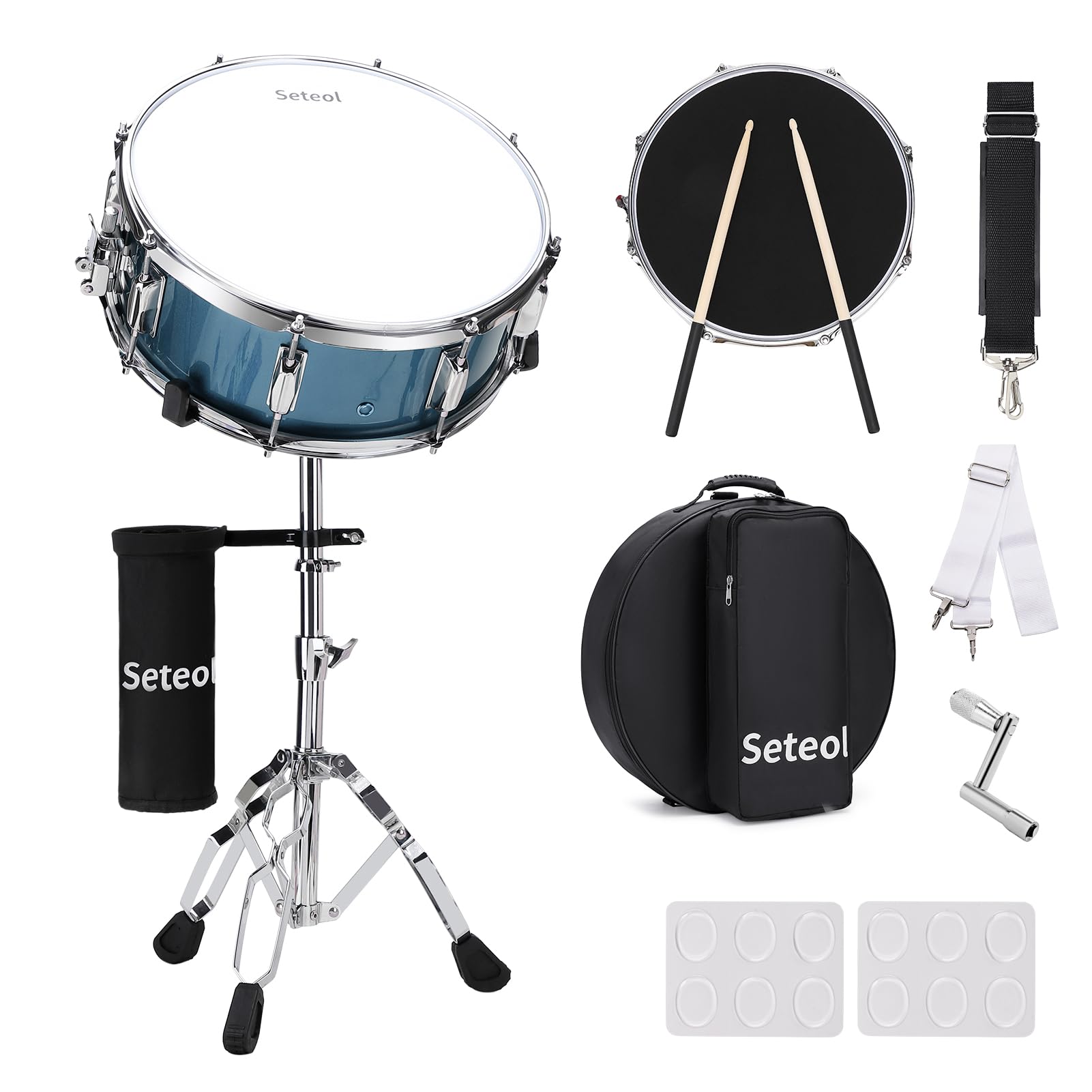 Snare Drum Set, 14" x 5.5" Marching Snare Drum with Stand &amp; Bag