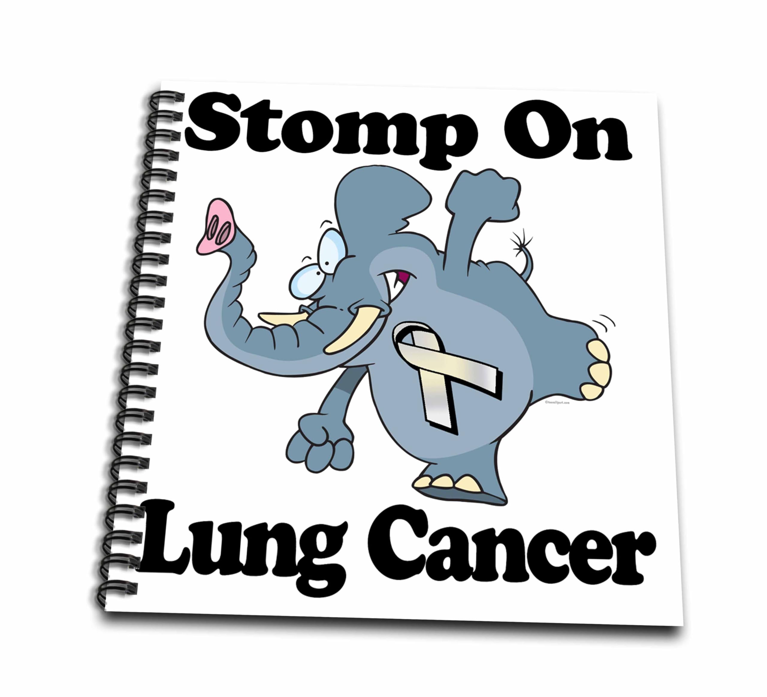 Elephant stomp on lung cancer ruban de sensibilisation carnet de croquis pour bureau et voyage