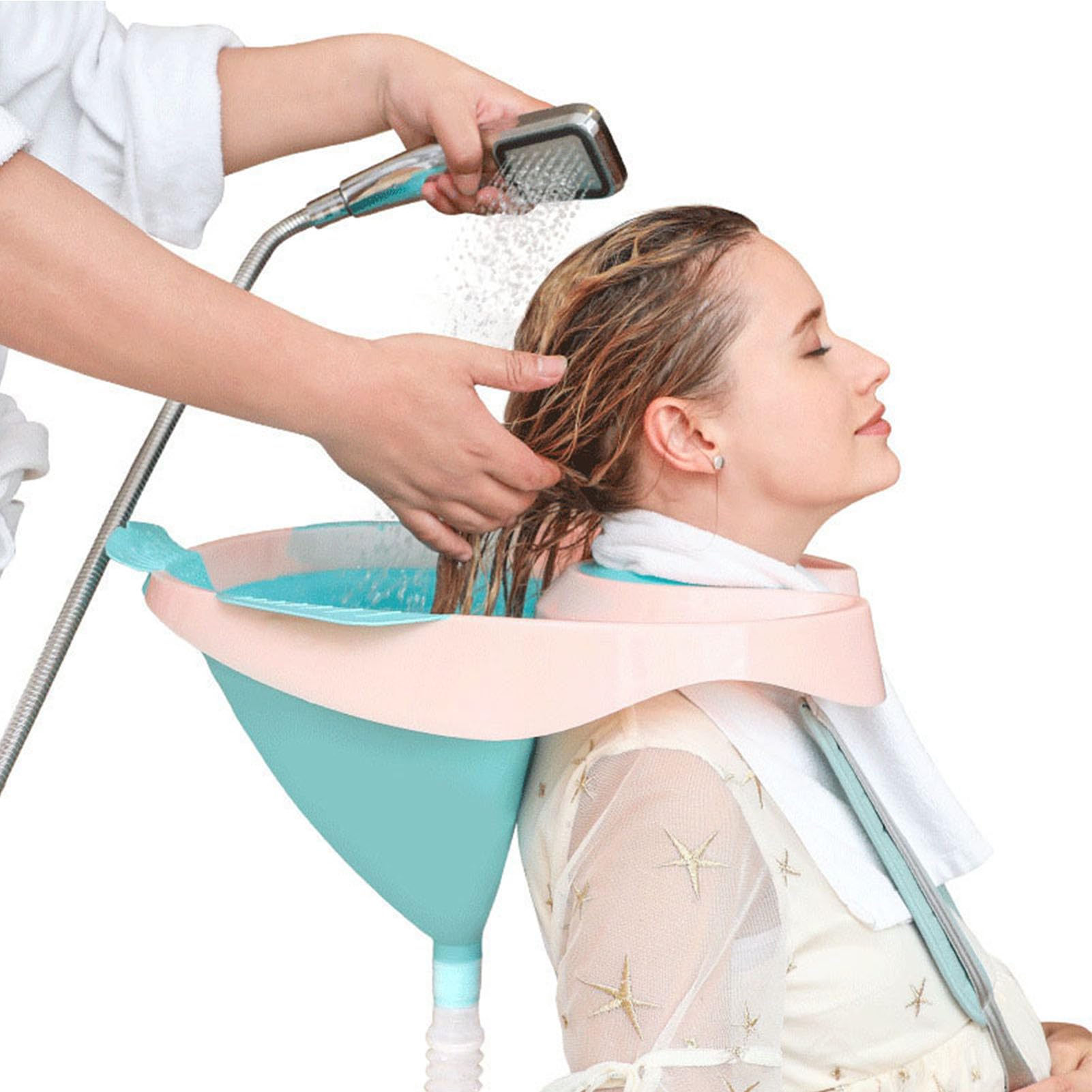 Lavabo de champú para Personas postradas en Cama PP TPE, Lavabo portátil para Lavar el Cabello para Personas Mayores, Mujeres Embarazadas, discapacitados, Junto a la Cama y en la