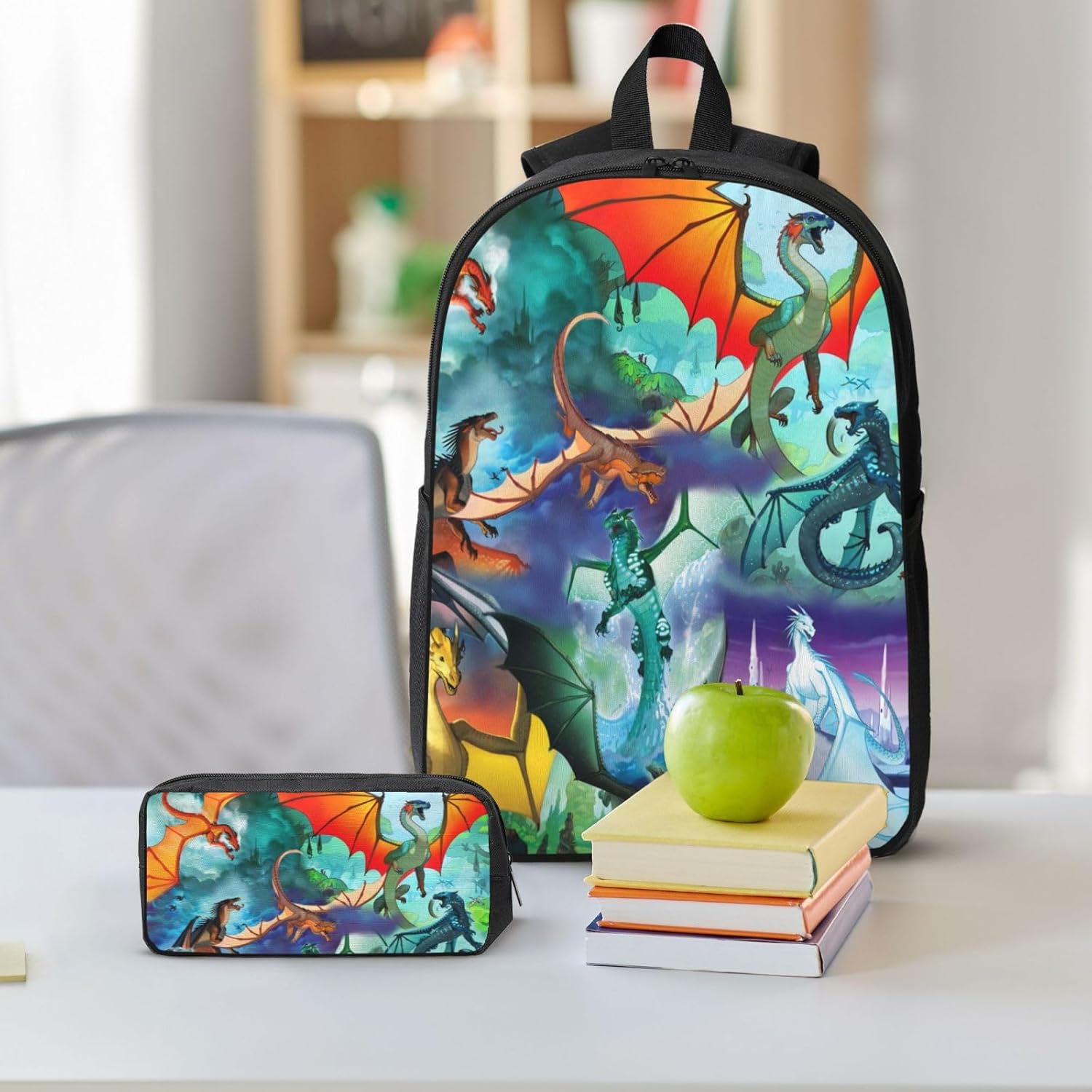 Wings Of Fire Backpack With Lunch Bag Box And Pencil Case Cute Back Pack Lightweight Laptop Bag Daypack For Travel Work Hiking