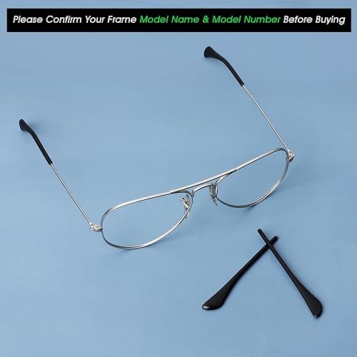 Miniatura 4 de Acefrog 2 pares de calcetines mejorados de silicona suave de repuesto para gafas de sol Ray-Ban Aviator RB3025 RB3026, ajuste perfecto, negro