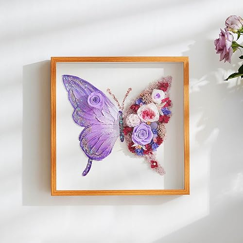 Miniatura 2 de ADDWel Caja de sombra de mariposa de rosa preservada, regalos románticos para el día de San Valentín para mamá, esposa, novia, arte de pared