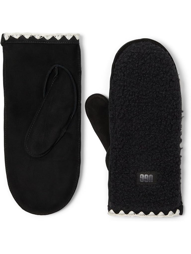 Black UGG Uggfluff Scalloped Mitten