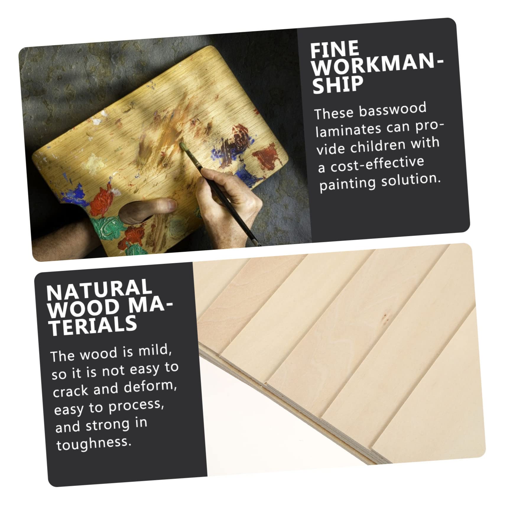 10 Pezzi Pannelli in Legno di Tiglio per Modellismo e Diy, Leggeri e Naturali, per Pittura e Pirografia