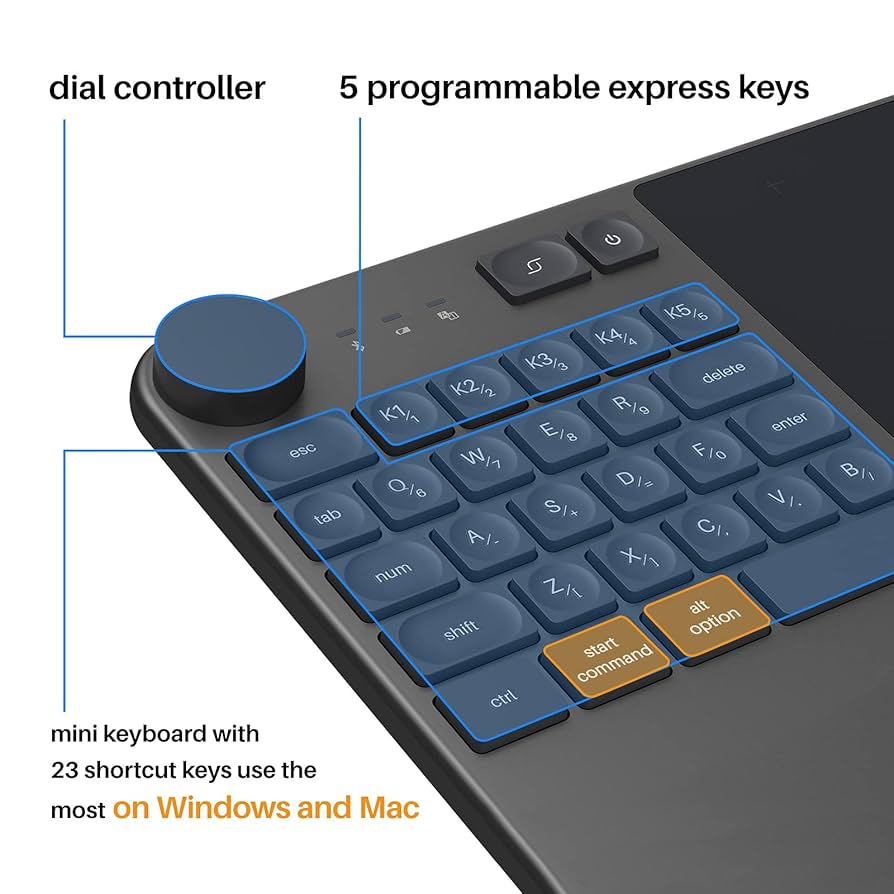 PC周辺機器 Wacom - huion inspiroy keydial kd200 Inspiroy Keydial KD200 Creative Graphics Tablet | Huion