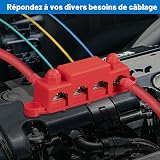 Spurtar Bus Bar Power Distribution Block with 4x M10 Terminal Studs, 3x #8 M4 Screws 250A 12V 24V 48V Battery Bus Bar for Car Truck RV ATV 16.5x3.4x4.8cm - Not for Tight Spaces - 6