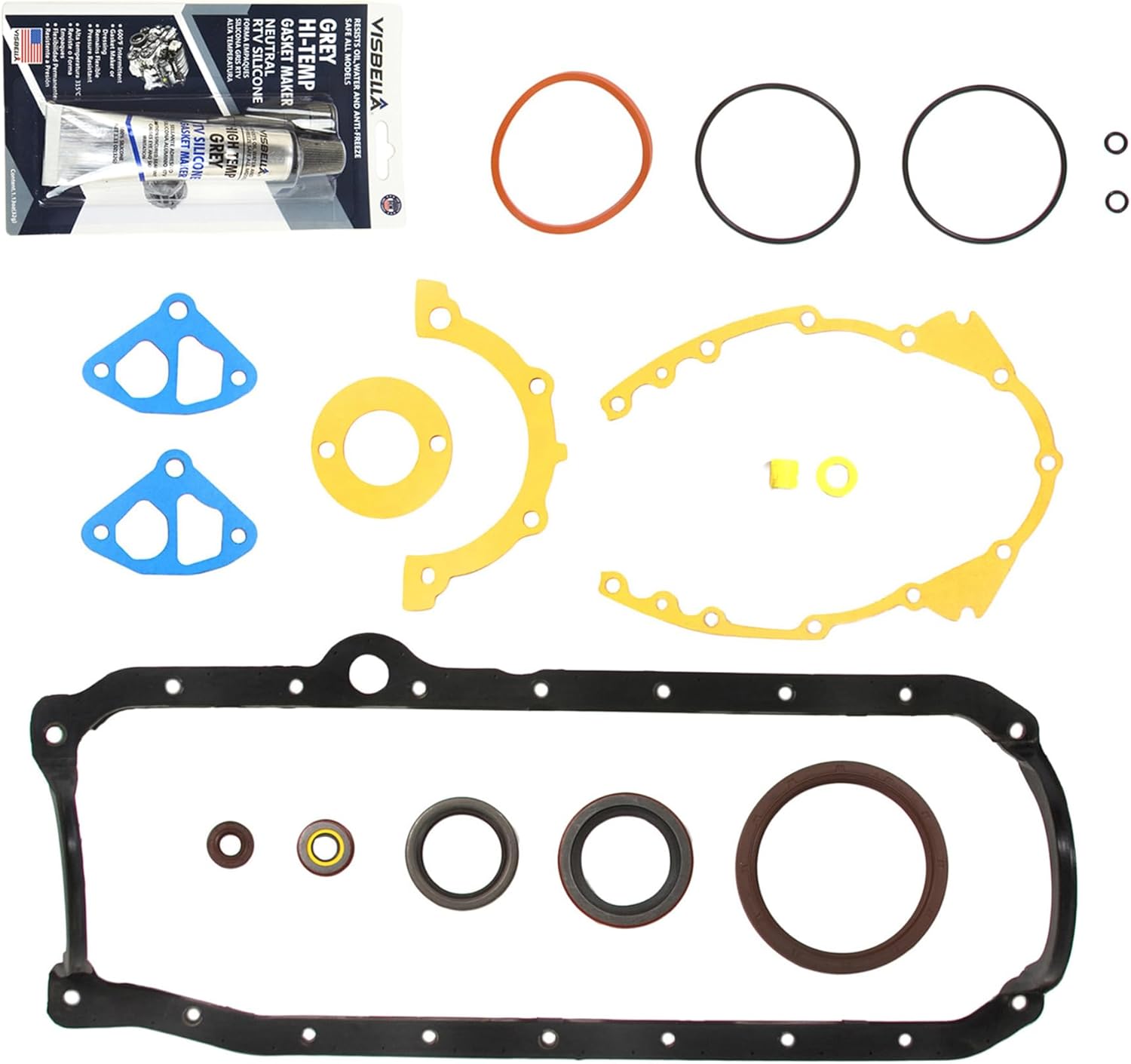 DG-8614974065 Full Gasket Set Head Bolts Compatible With/Replacement For 92-96 Chevrolet Corvette 5.7L 350 OHV LT-1 LT-4