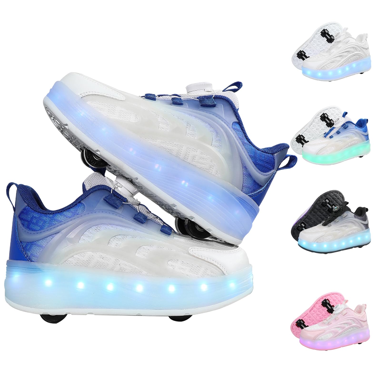 Pattini A Rotelle Per Bambini Con Luci LED - Scarpe Con Ruote Ricaricabili USB, Per Skateboard E Corsa