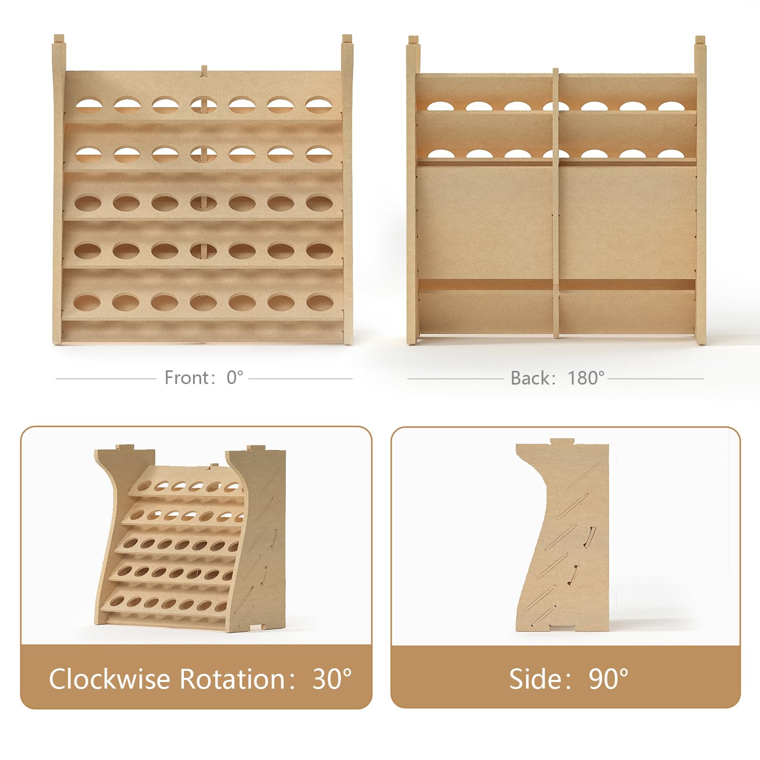 Organisateur de peinture pour modélisme en bois, support de peinture en MDF pour 35 bouteilles, pour l'artisanat adapté à Tamiya/Vallejo/Citadel, GK11