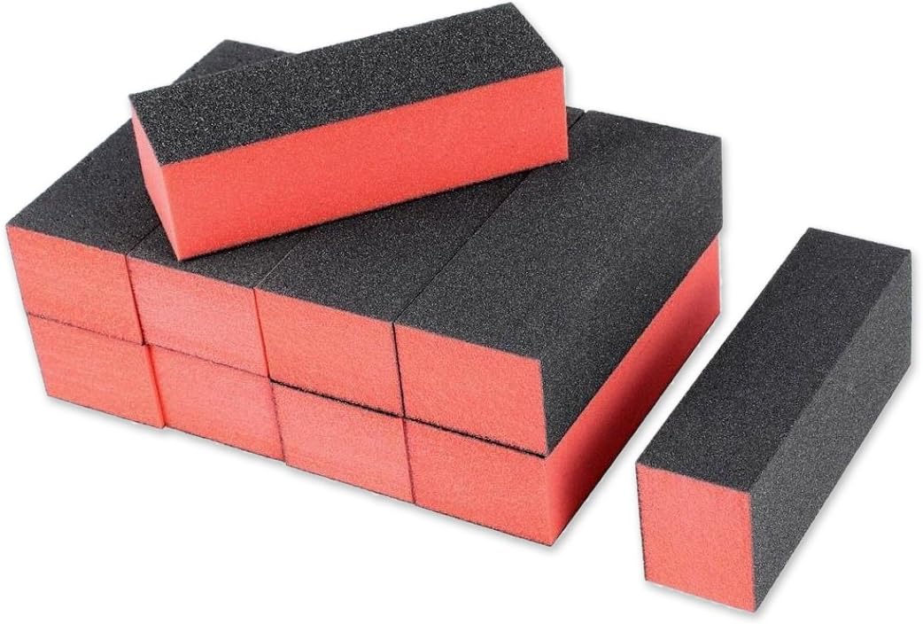 SCSpecial 10 Pieces Coarse Grit Nail Buffing Blocks - 3 Sided Nail Care Product for Shaping and Smoothing - Nail Art Salon Acrylic Manicure Tool