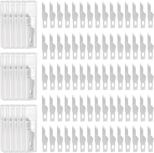 HARFINGTON 100 cuchillas de repuesto para cuchillos Exacto #16, cuchillas de repuesto de precisión Exacto, cuchillas de repuesto para bricolaje,