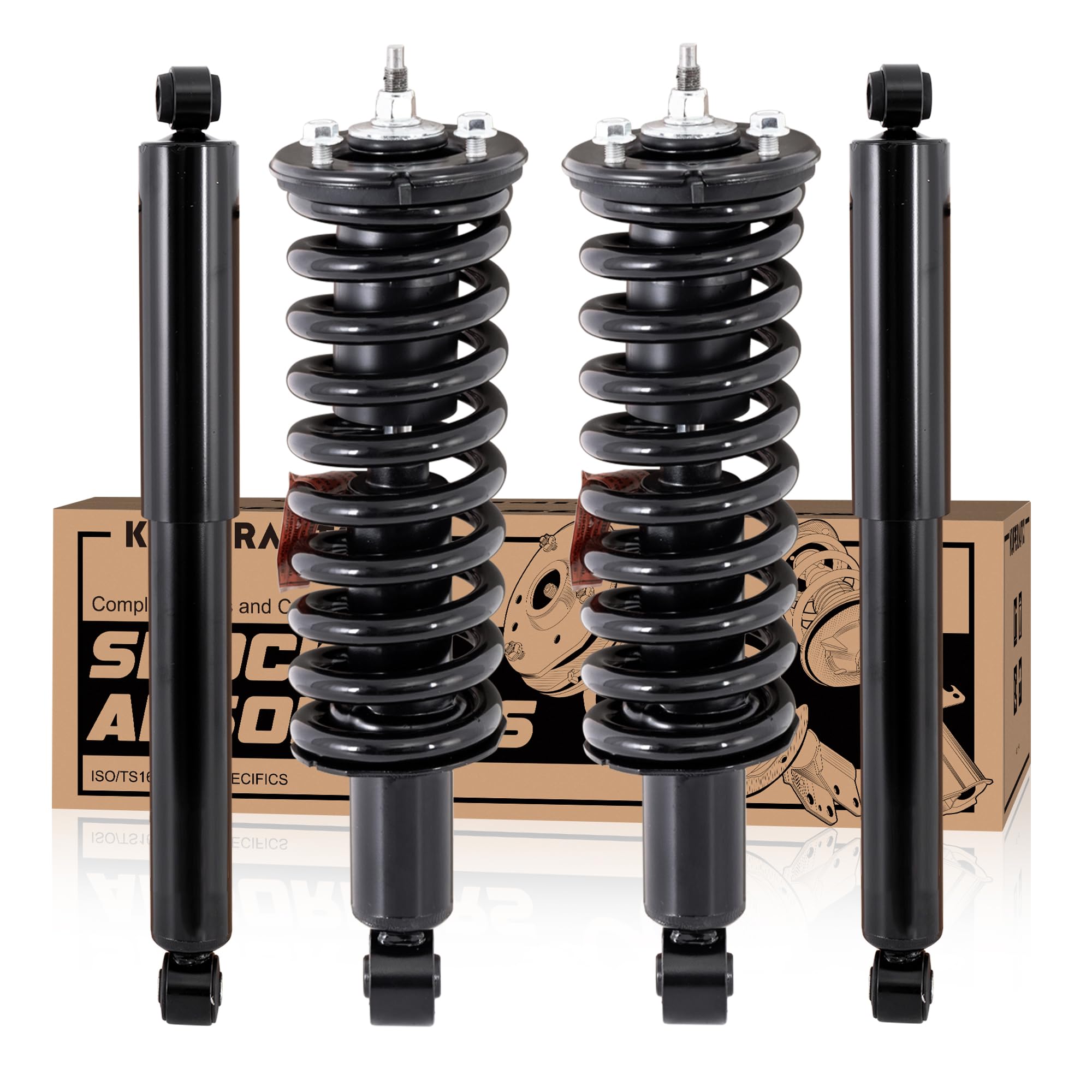 Amazon.com: KUIPERAUTO Front and Rear Complete Struts Coil Spring
