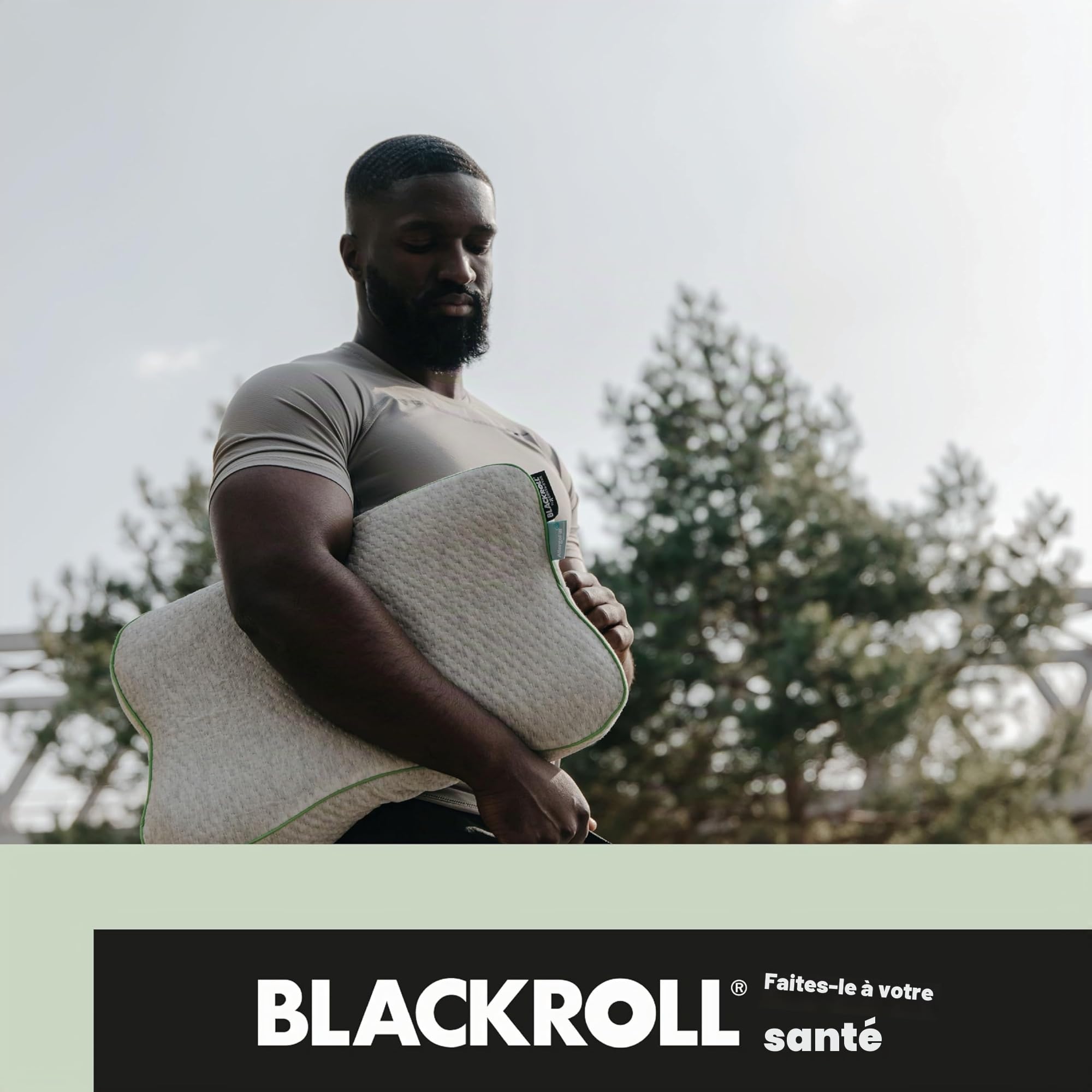 BLACKROLL® Recovery Pillow (50 x 30 cm) – Oreiller Ergonomique pour Un Sommeil réparateur, Oreiller Cervical en Mousse à mémoire de Forme en Viscose, avec Sac de Voyage, fabriqué en Allemagne
