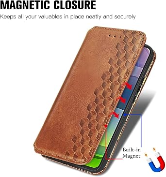 for Moto One 5G Ace Wallet Case,Folding Flip Case with Kickstand Credit Card Slot Magnetic Closure Protective Cover for Motorola Moto One 5G Ace -Brown