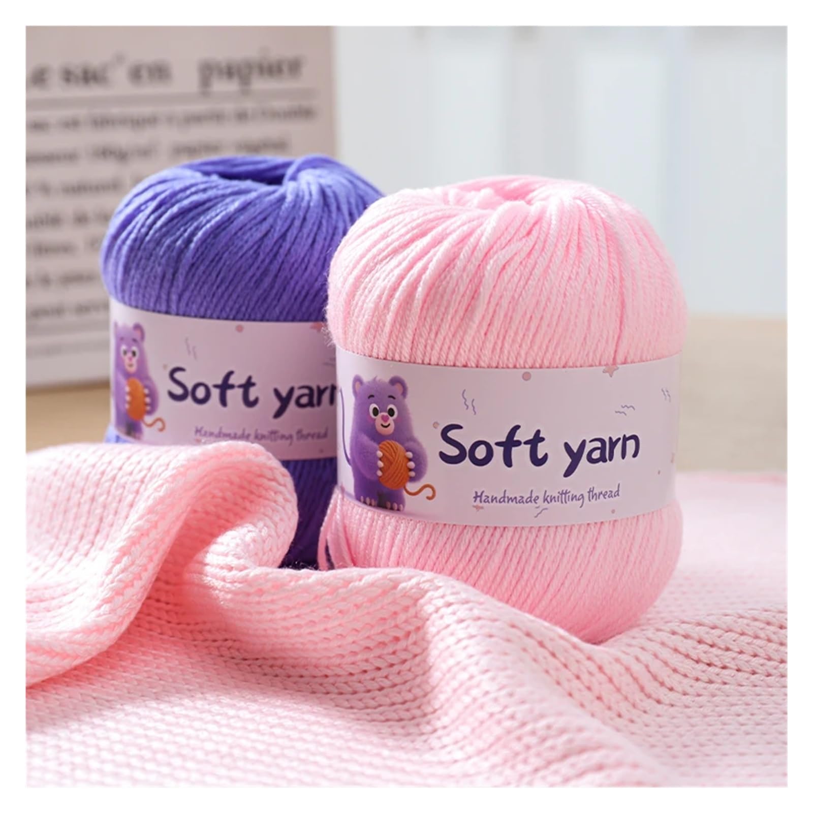 Cotone Per Uncinetto 6 gomitoli di filato morbido e sottile da 300 g vengono utilizzati for il filato lavorato a mano(35 Rose Red)