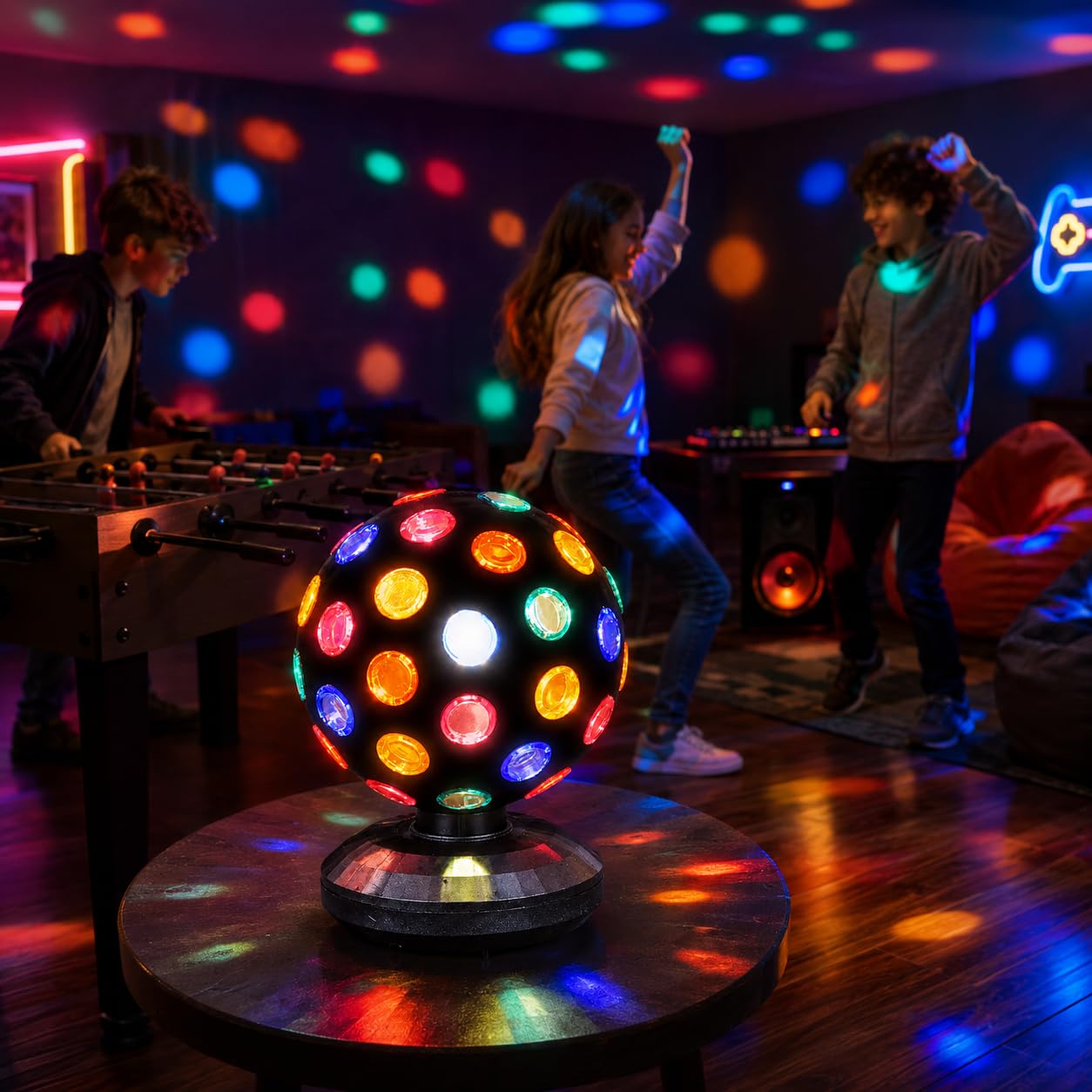 Boule disco rotative pour la maison, l'école, les fêtes, les rassemblements et les événements (lumière disco de 22,9 cm)
