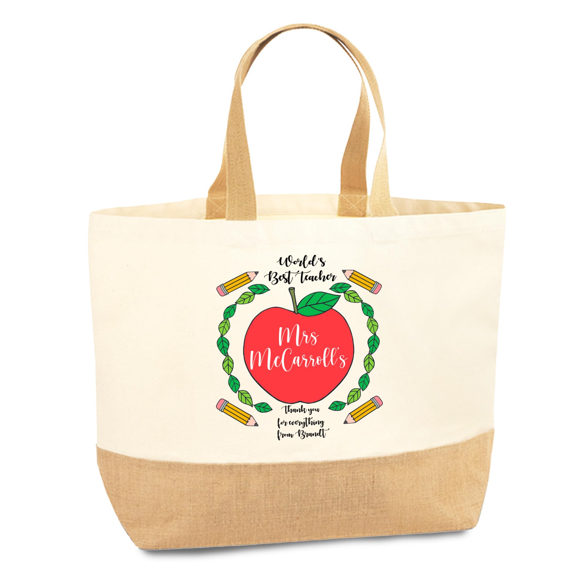 Print Maniacs Thank You Teacher Gifts For Women, Gift For Teacher End Of The Year With Canvas Tote Bag, Stationery Bag, Thank You Teacher Card, Gift Box, Gift For Teacher End Of The Year