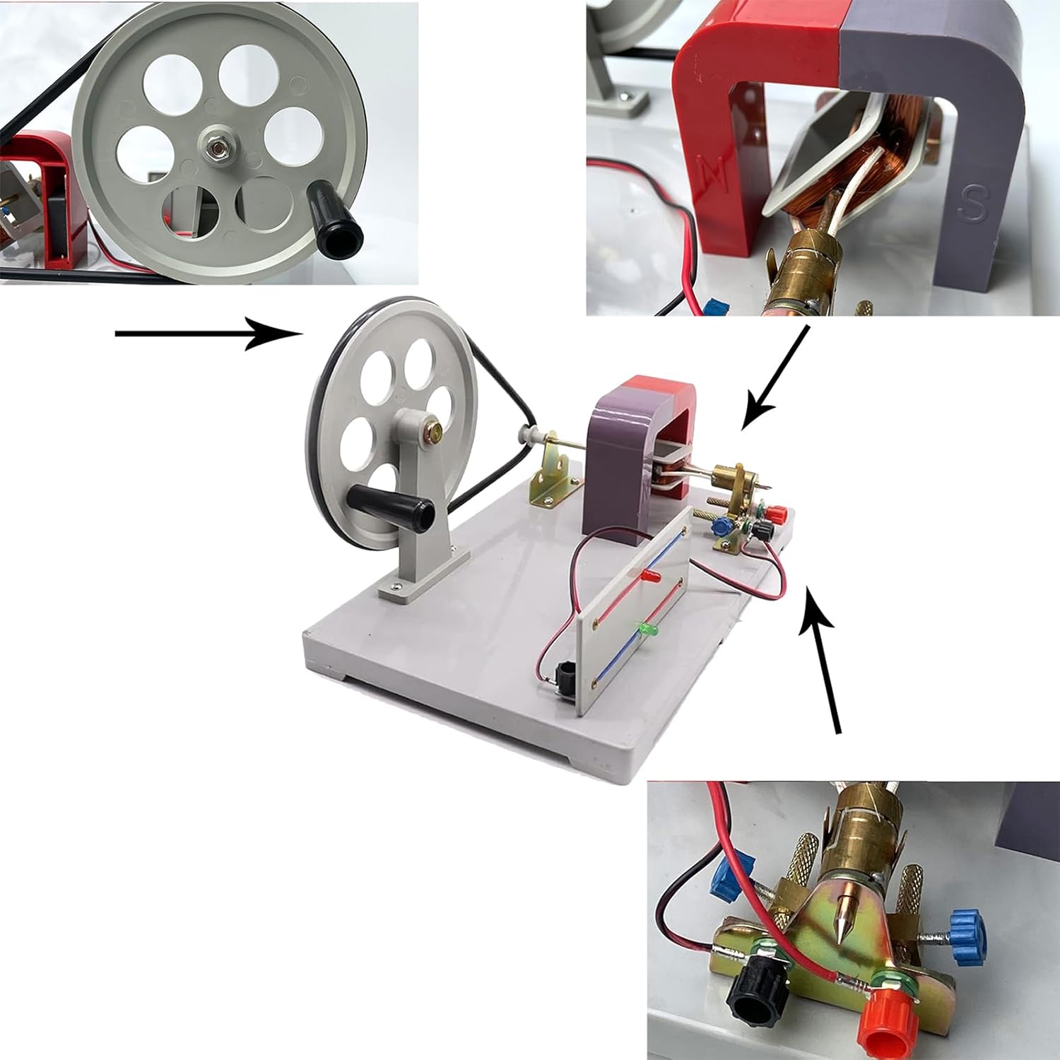 Manual Electricity Generator AC-DC Model Generator Model Electromagnetic Induction Experiment Electric Generator Physics Experiment Educational Toys,Small