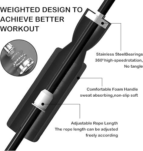 Miniatura 2 de Jump Rope Ropeless Skipping Rope for Fitness Training Exercise, Adjustable Weighted Cordless Jump Rope for Men Women Kids