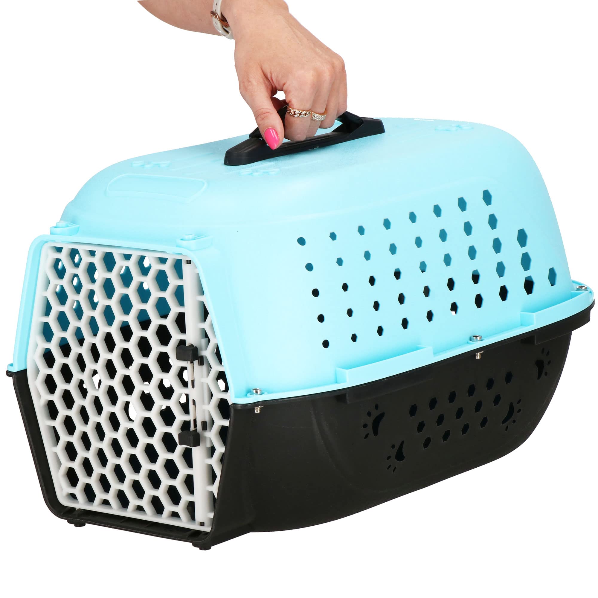 SPRINGOS Boîte de transport pour chien - 48 x 28 x 33 cm - En plastique rigide - Pour chats et chiens