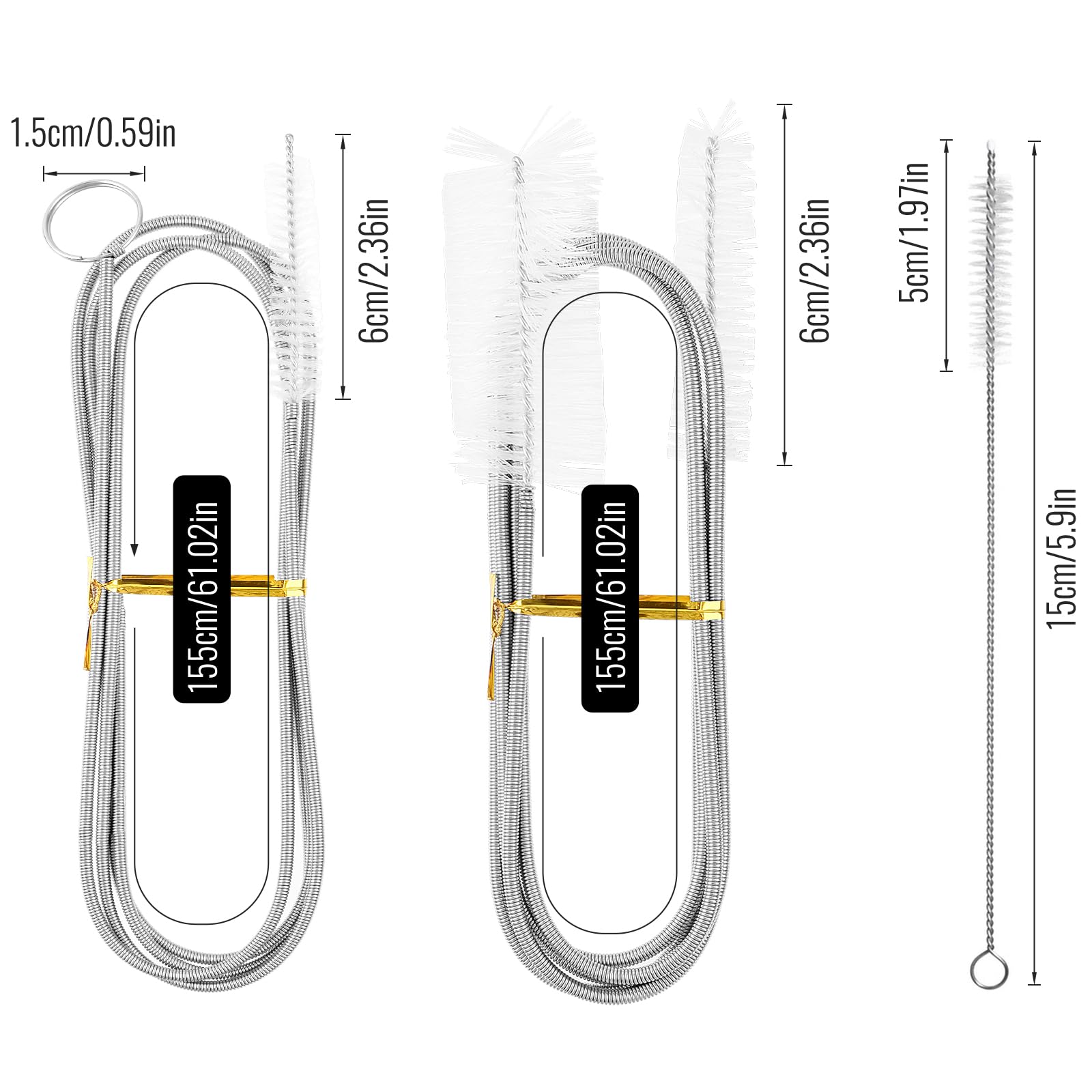 4 Piezas Cepillo de Limpieza para Desagüe, 160cm Flexible Cepillo de Limpieza de Tuberías Juego de Limpieza Flexible y Largo para frigorífico, para la Limpieza de Baño Cocina