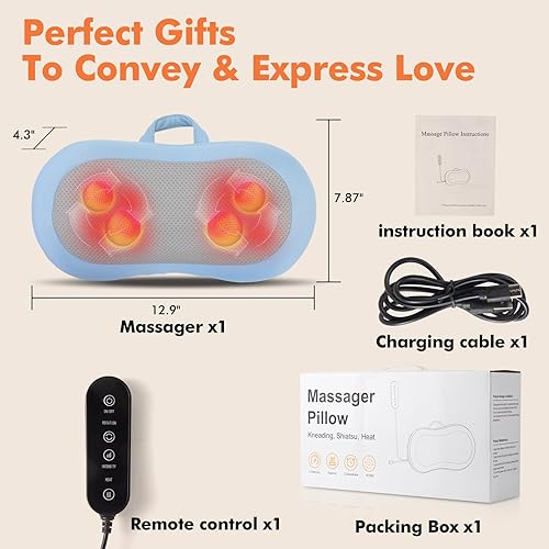 Miniatura 6 de ANHAO Masajeador de cuello azul con calor