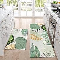 Vista 9 de Homcomoda Alfombras y tapetes de cocina antideslizantes y antifatiga, 2 piezas, bohemios, acolchados, impermeables, cómodos, para cocina, fregadero