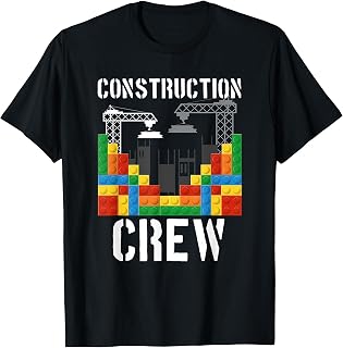 Construction Crew Master Builder Masonry Building Blocks T-Shirt