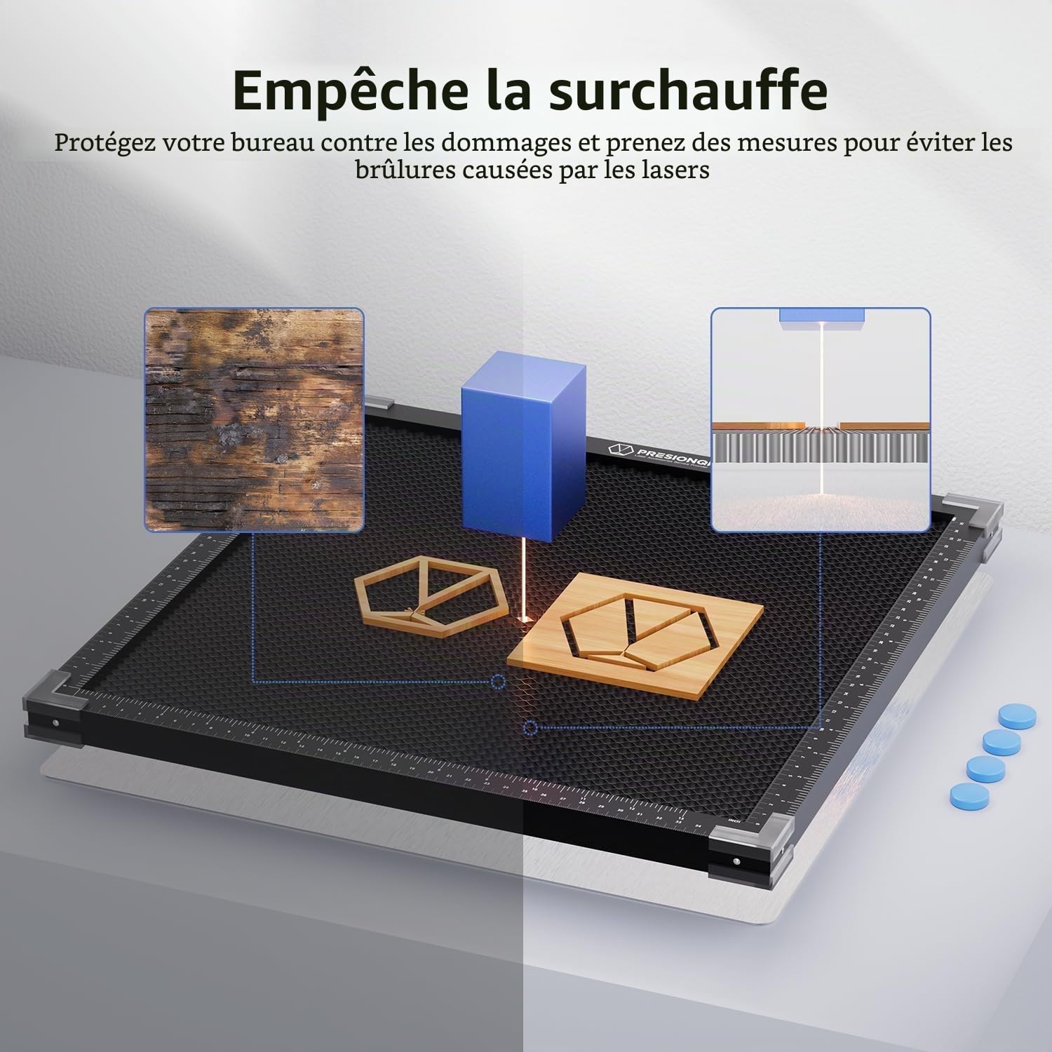 Honeycomb Table de travail pour machine à graver laser, Table laser en nid d'abeille 400 x 400 x 22 mm, Table laser en nid d'abeille Compatible avec différentes machines à graver