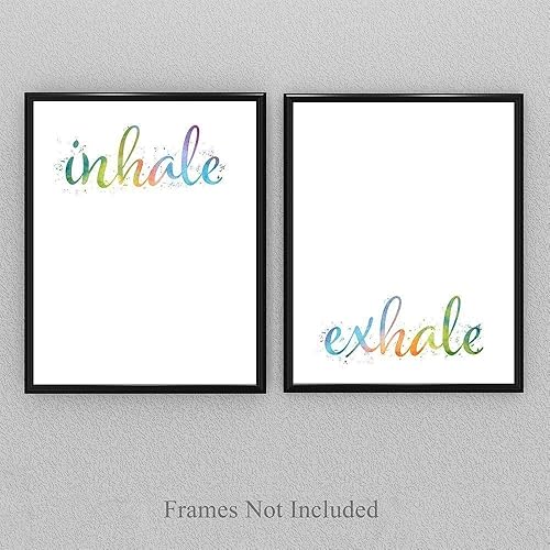 Miniatura 7 de Inhale Exhale - Impresión de acuarela para pared, 11 x 14 pulgadas, sin marco, tipografía, pósteres artísticos, gran baño, dormitorio, estudio de