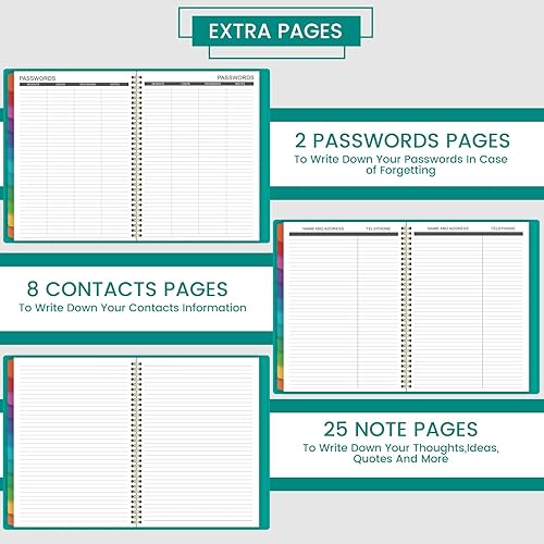 Miniatura 4 de Planificador mensual 2026 - enero 2026 - diciembre 2026, calendarioplanificador de 12 meses con piel sintética, 8.86 x 11.4 pulgadas, 15 páginas de
