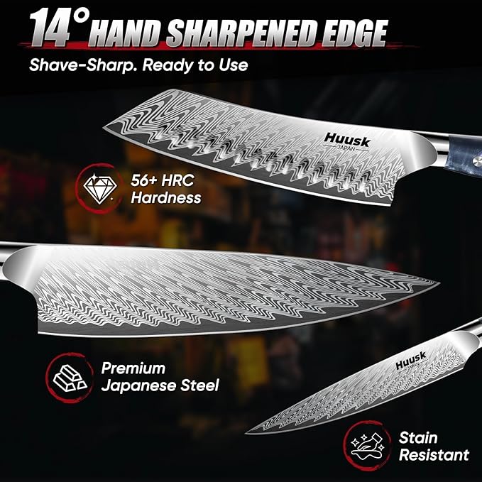 Set Cuchillos Cocina 3 Piezas Acero Inoxidable Carbono Resina miniatura 5