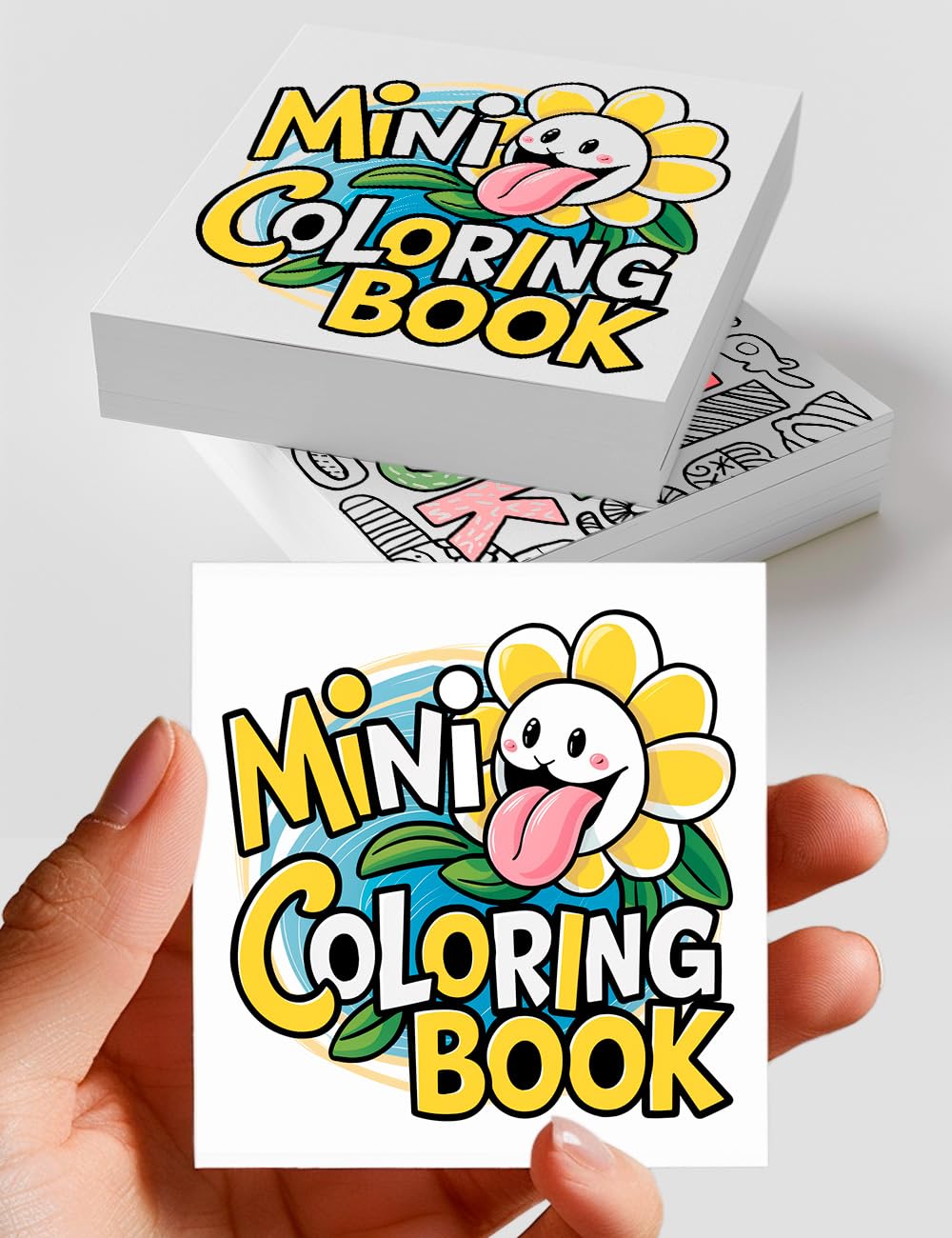 2-Pack 100 pages Pocket Size Mini Coloring Books Small Travel Size Funny and Cute 3" x 3"