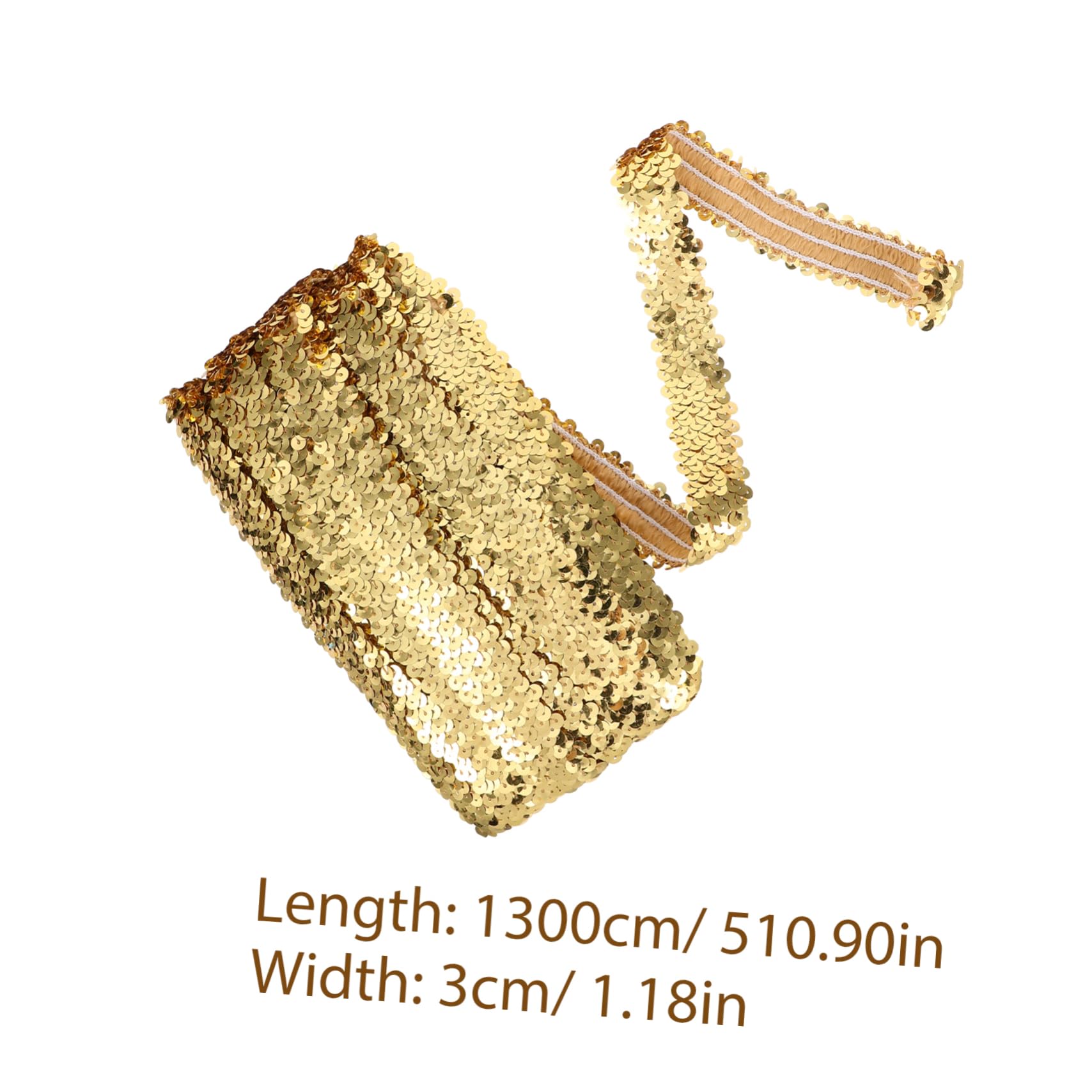 Homoyoyo Elastic Sequin Trim Shiny Light Decorative Belt for Clothing Costumes Embroidery Crafts and Home Decor Versatile Crafting Ribbon for Custom Designs