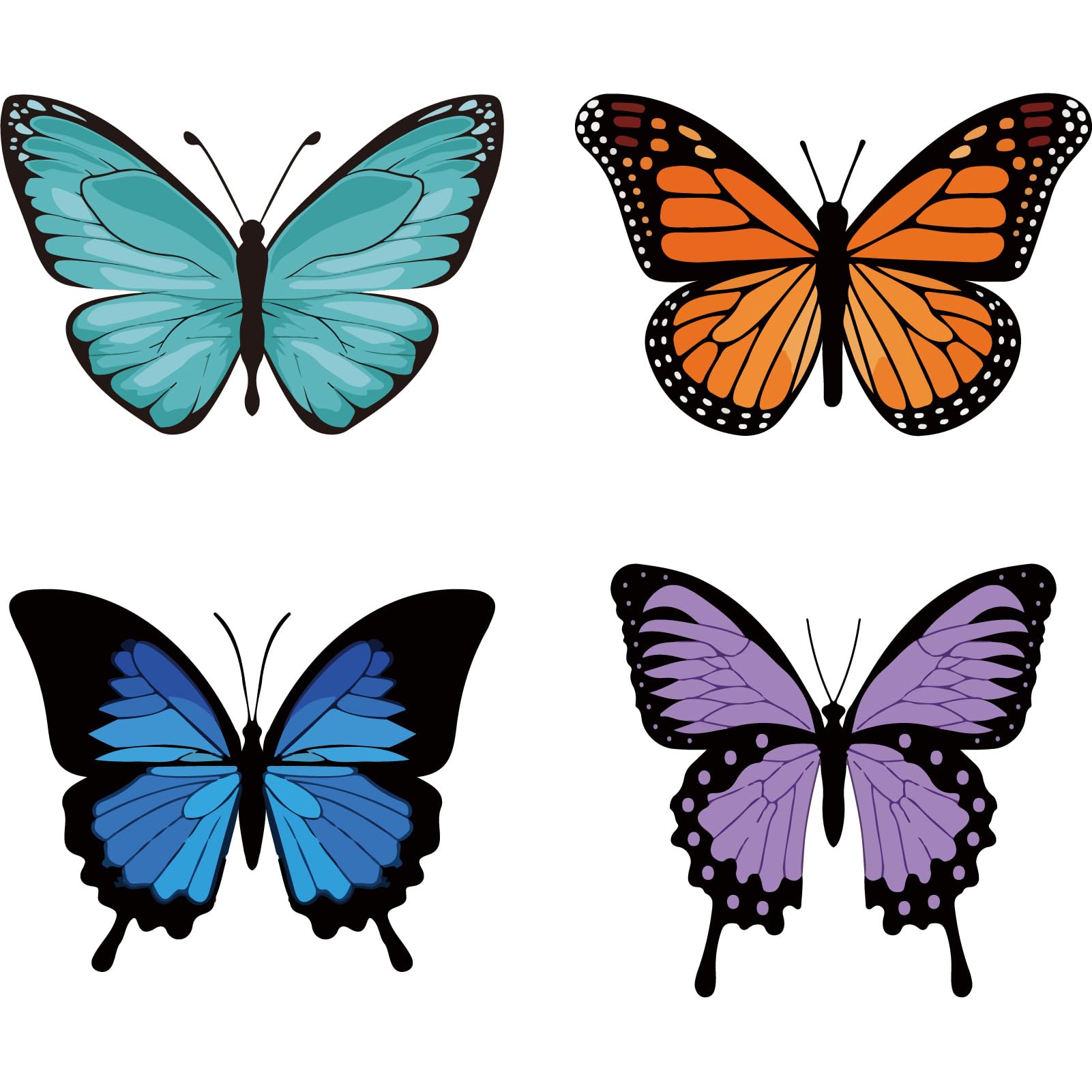 GORGECRAFT 4Pcs Butterfly Window Decals Static Glass Sliding Door Sticker Clings Vinyl Alert Film Bedroom Bathroom Spring Animal Anti-Collision Decals for Prevent Stop Birds Dogs Pets Strikes — image 1