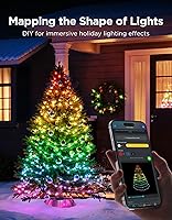 Vista 5 de Govee Christmas Lights 2, RGBWIC 99FT 300LEDs Holiday String Lights with Shape Mapping Function, Smart LED Decoration for Indoor Outdoor Tree, 130+