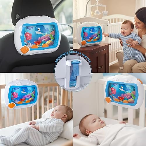 Miniatura 5 de Juguete musical para dormir para bebé, máquina de sonido con sonidos ligeros y relajantes, cuna infantil móvil colgante y juguete de viaje en
