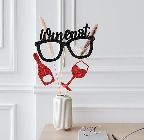 Miniatura 5 de Palitos de centro de mesa de fiesta de degustación de vinos, decoración de fiesta de cumpleaños con temática de whisky de Wine Time, vino antes de