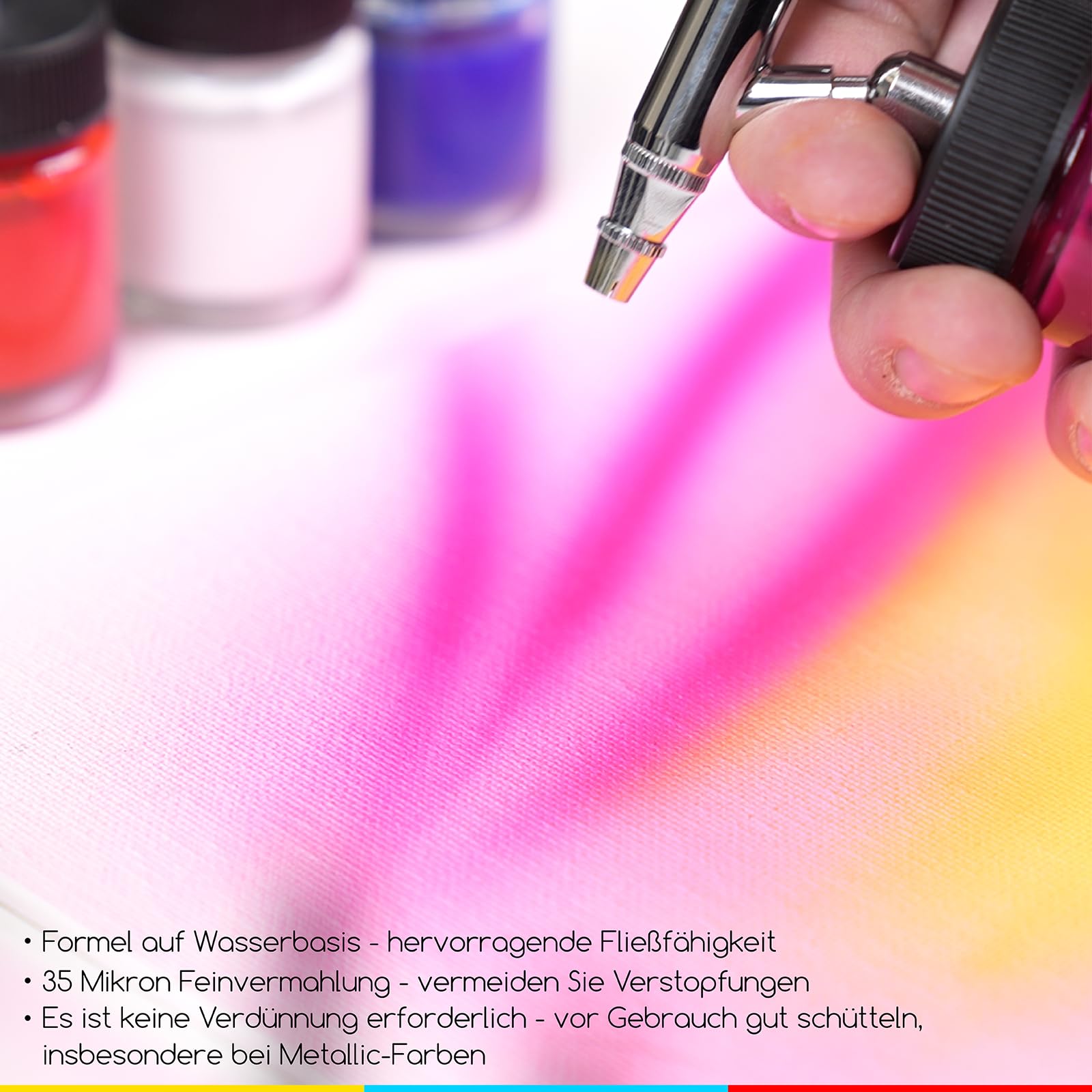MEEDEN Airbrush Farbe, Airbrush Farbset 30mlx 60 Farben, deckende und durchscheinende Farben, auf Wasserbasis, Premium-Airbrush-Farbset für Anfänger, Hobbyisten und Künstler