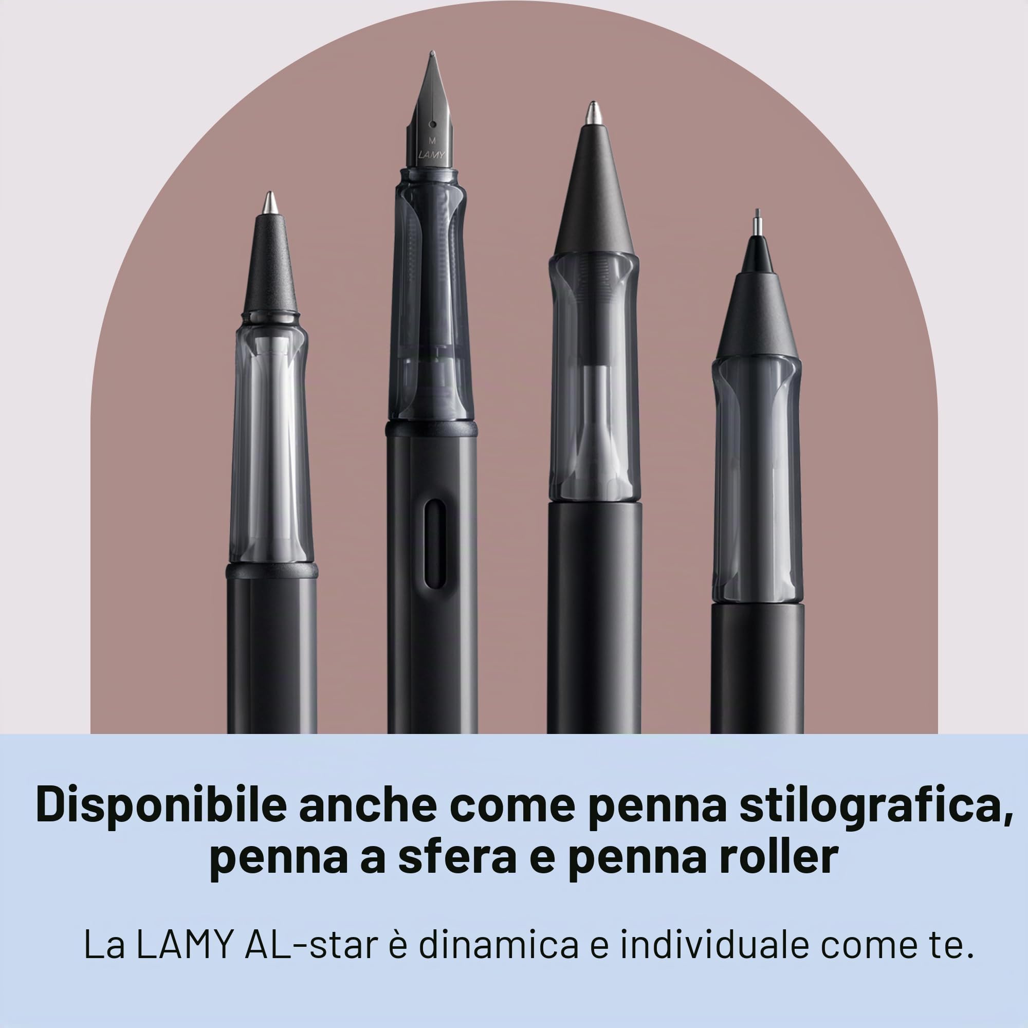 Lamy AL-star black - Matita meccanica con impugnatura trasparente ed ergonomica e corpo in alluminio leggero - ricambio M 41 da 0,5 mm e punta per cancellare inclusi