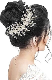 LYKAA Hair Accessories for Women &amp; Girls, Stylish for Wedding Artificial Flowers &amp; Pearl Festive Style Juda Bun Floral Bri...