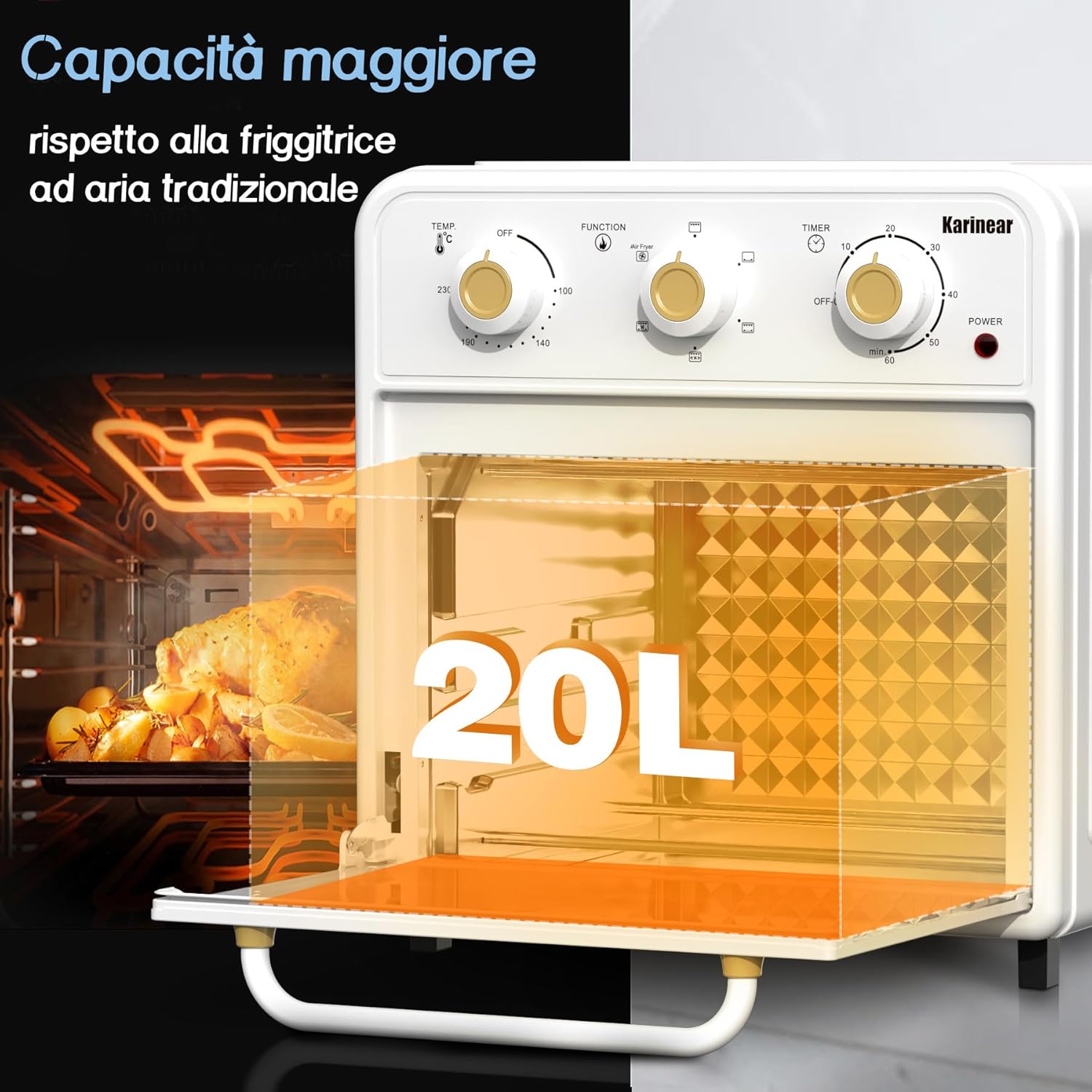 Karinear Hot Air Fryer 20L capacity