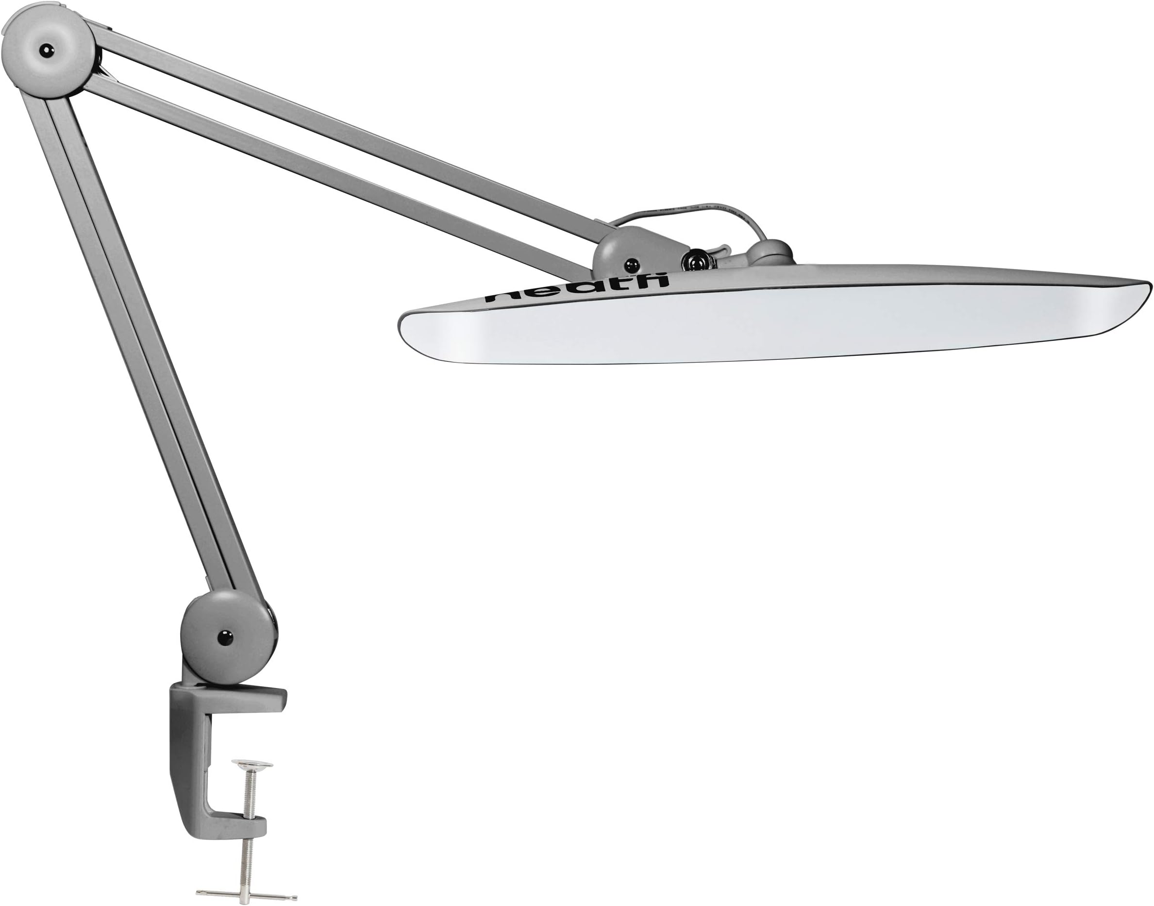 Neatfi XL 2200 Lumens 24W LED Desk Lamp – Shadow-Free Task Lighting | 4-Level Dimming | Home Office & Crafts Use | 50cm Wide Head (Silver, Non-CCT with Clamp)