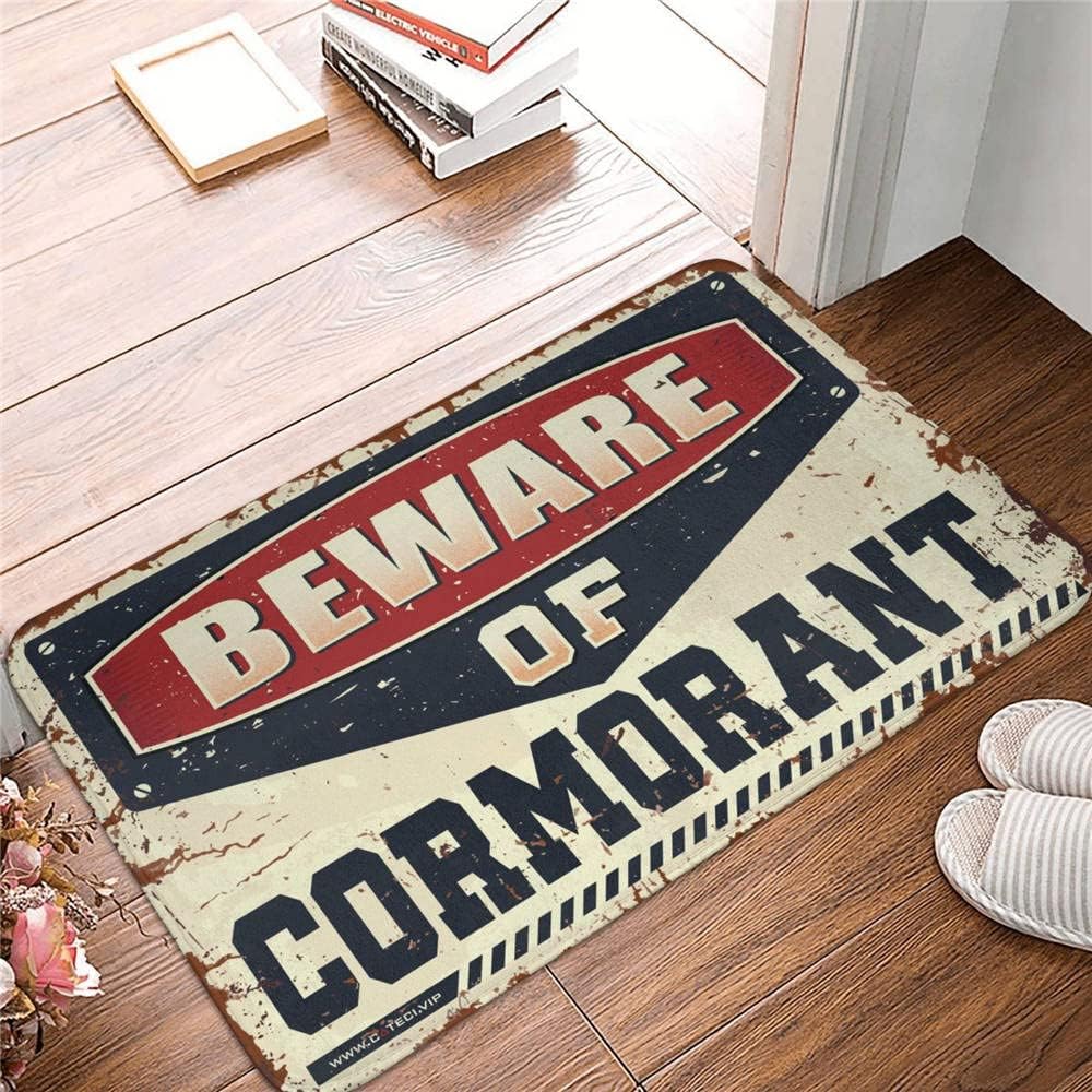 Large Doormats for Outdoor Entrance Beware of Cormorant Rug Door Mats Outdoor Funny Thankful Door Mat(50X80CM)
