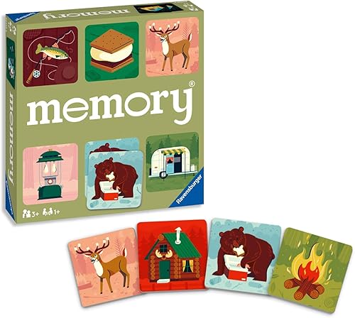 Ravensburger Juego de Memoria Gran Aventura al Aire Libre  Juego de Emparejamiento de Campamento Divertido y Rápido  Ideal para Niños y Niñas,