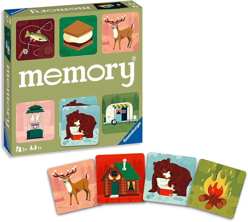 Gran juego de memoria al aire libre | Juego de parejas para acampar rápido y divertido | Ideal para niños y niñas, de 3 años en adelante | Desarrolla habilidades de concentración, memoria y combinación - 20359