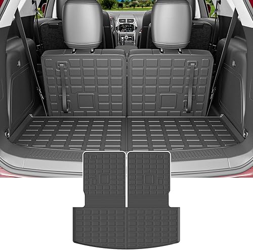 powoq Alfombrilla de carga para Ford Explorer 2020-2023 de 6 y 7 asientos con alfombrilla de respaldo, alfombrilla de maletero TPE para Ford