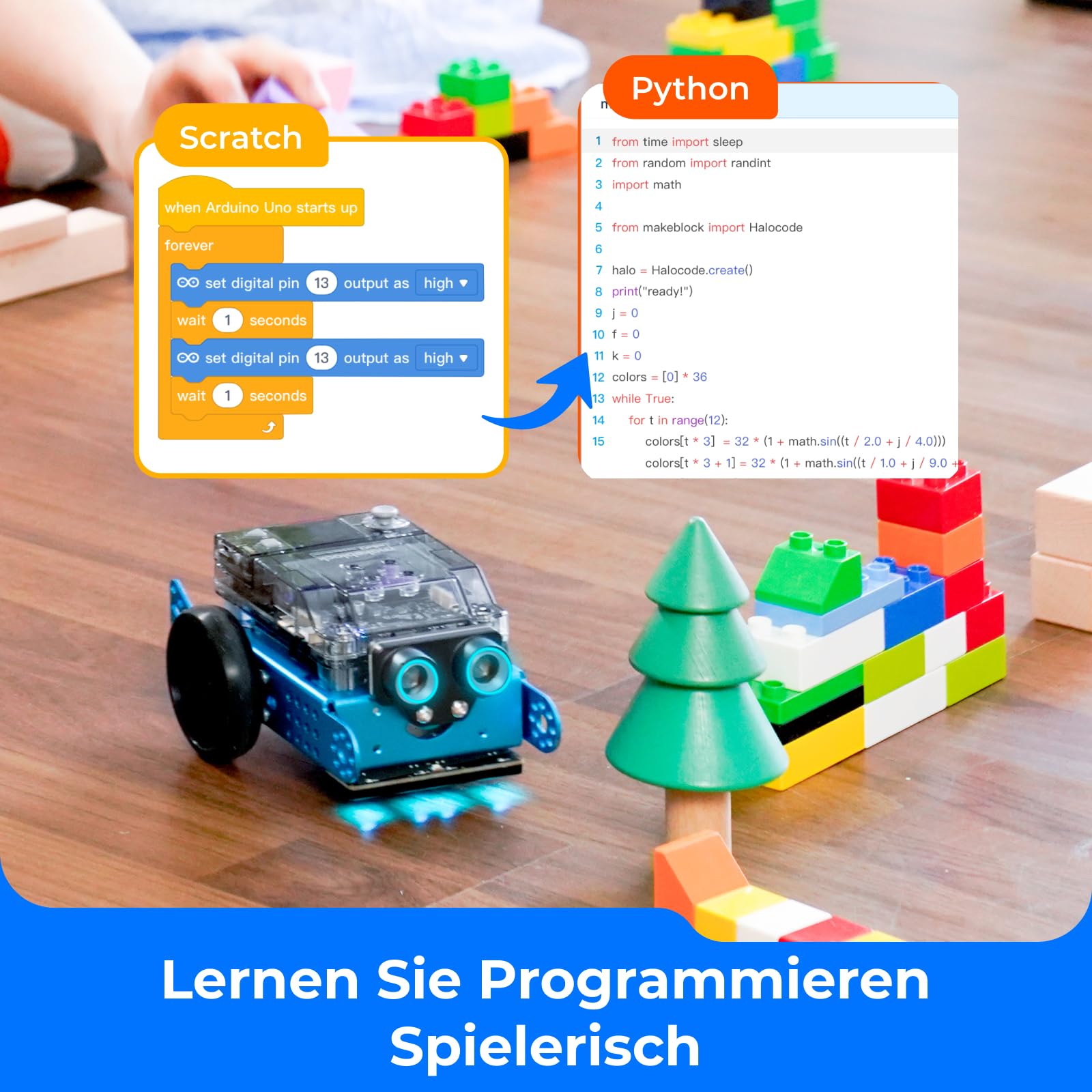 Makeblock mBot 2 Programmierbarer Roboter für Kinder ab 8 Jahren,Roboter Spielzeug mit WiFi, kompatibel mit Scratch und Python, intelligenter STEM Bausatz als Geschenk