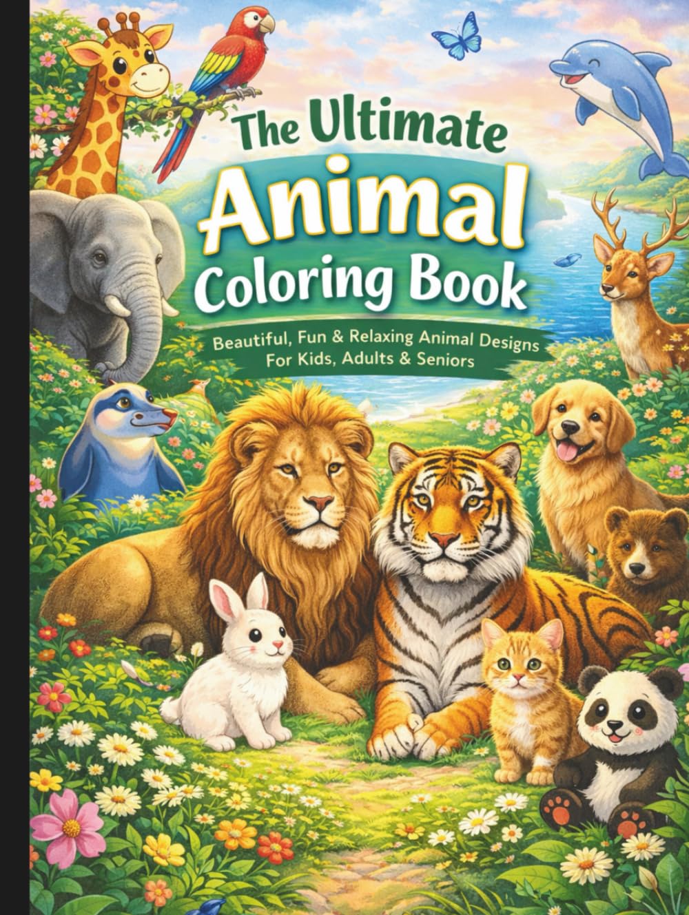 The Ultimate Animal Coloring Book: Beautiful, Fun & Relaxing Animal Designs for Kids, Adults & Seniors