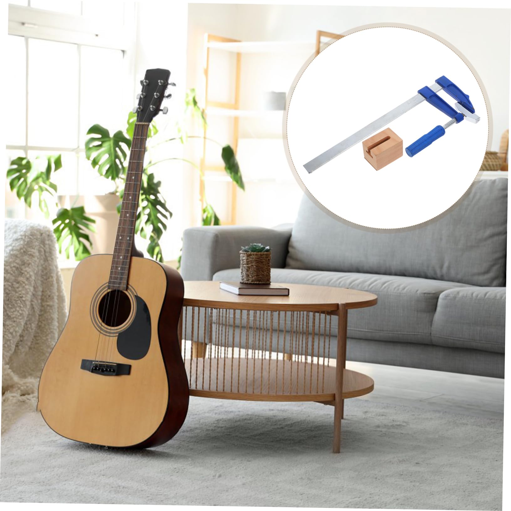 Set Utensile Pressa Tasti R200 per Chitarra Elettrica | Lavorazione Artigianale, Metallo e Legno, Blu, 1 Pezzo Soundhole in Legno e Chiave